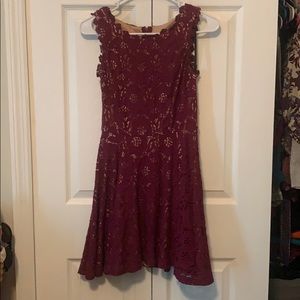 Maroon short semi formal dress